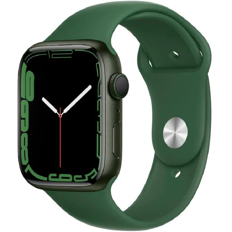 Умные часы Apple Watch Series 7 41mm Aluminium with Sport Band Зеленые/Ремешок зеленый силикон)