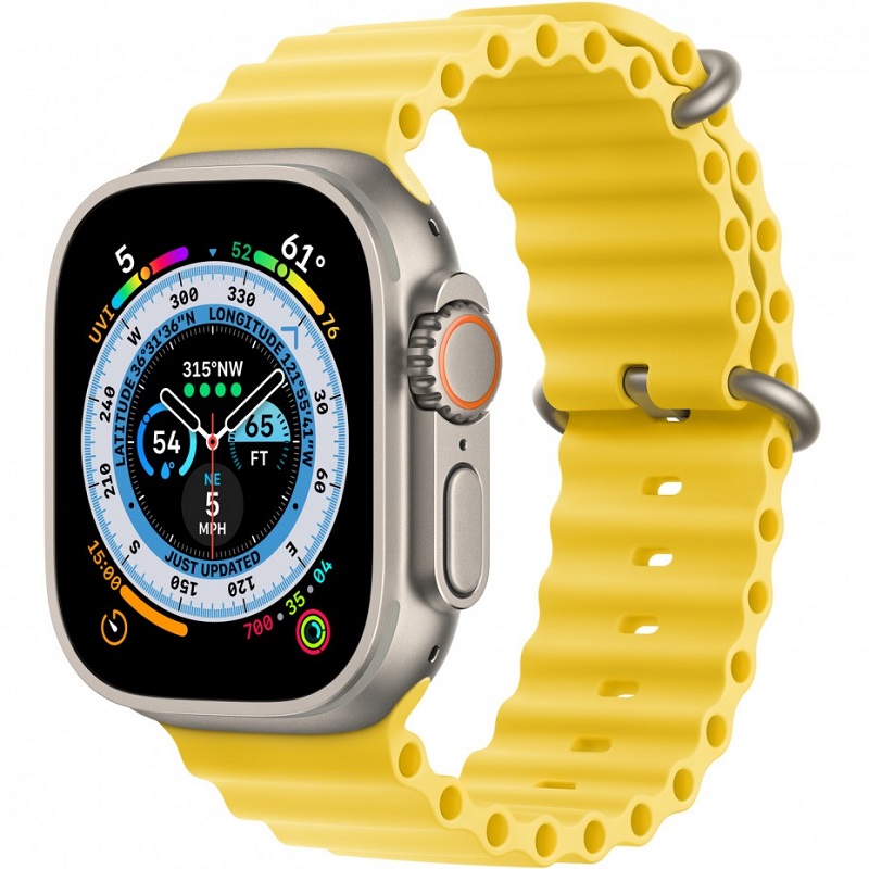 Apple Watch Ultra GPS 49mm Titanium Case (Ремешок желтый)