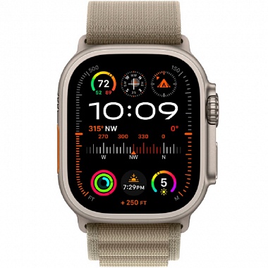 картинка Apple Watch Ultra 2 GPS 49mm Titanium Case (Ремешок Alpine Оливкового цвета) от Дисконт "Революция цен"