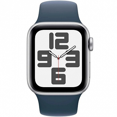 картинка Часы Apple Watch SE2 GPS 44mm Aluminum Case with Sport Band (Белые/Ремешок синий силикон) от Дисконт "Революция цен"