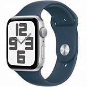 Часы Apple Watch SE2 GPS 40mm Aluminum Case with Sport Band (Белые/Ремешок синий силикон)