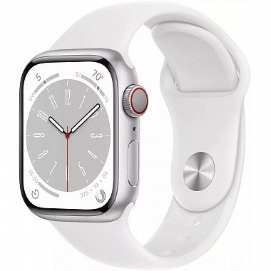картинка Умные часы Apple Watch Series 8 45mm Aluminium with Sport Band (Белые/Ремешок белый силикон) от Дисконт "Революция цен"