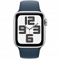 картинка Часы Apple Watch SE2 GPS 40mm Aluminum Case with Sport Band (Белые/Ремешок синий силикон) от Дисконт "Революция цен"
