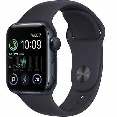 картинка Часы Apple Watch SE2 GPS 40mm Aluminum Case with Sport Band (Серые/Ремешок черный силикон) от Дисконт "Революция цен"