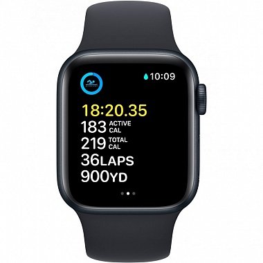картинка Часы Apple Watch SE2 GPS 44mm Aluminum Case with Sport Band (Серые/Ремешок черный силикон) от Дисконт "Революция цен"