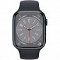 картинка Умные часы Apple Watch Series 8 41mm Aluminium with Sport Band (Черные/Ремешок черный силикон) от Дисконт "Революция цен"