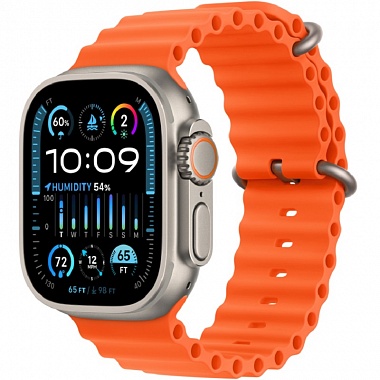 картинка Apple Watch Ultra 2 GPS 49mm Titanium Case (Ремешок Ocean Оранжевого цвета) от Дисконт "Революция цен"