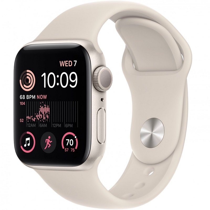 Часы Apple Watch SE2 GPS 44mm Aluminum Case with Sport Band (Сияющая звезда/Ремешок сияющая звезда)