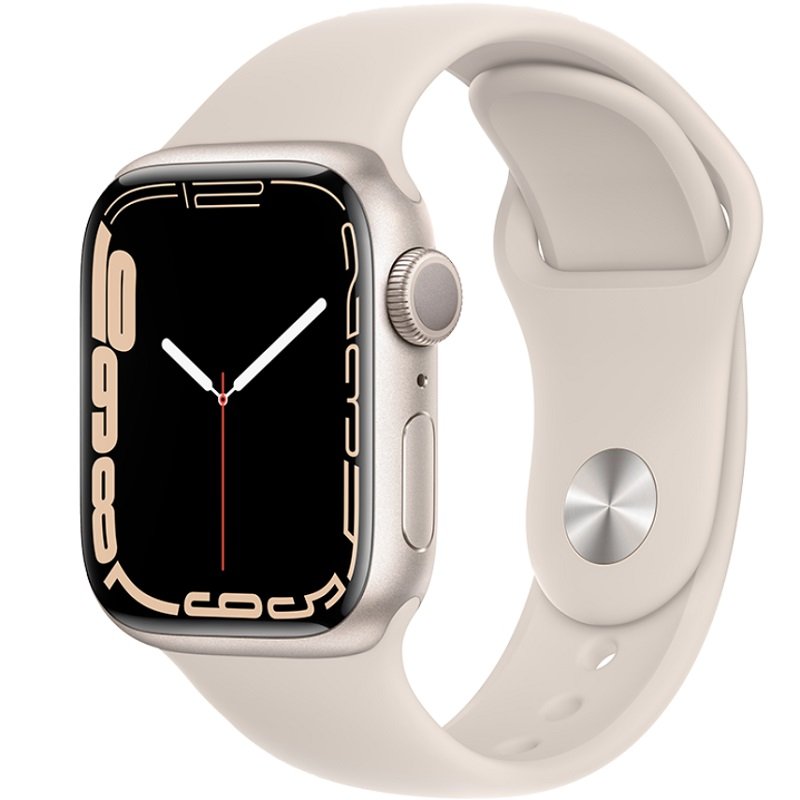 Умные часы Apple Watch Series 7 45mm Aluminium with Sport Band (Белые/Ремешок сияющая звезда)