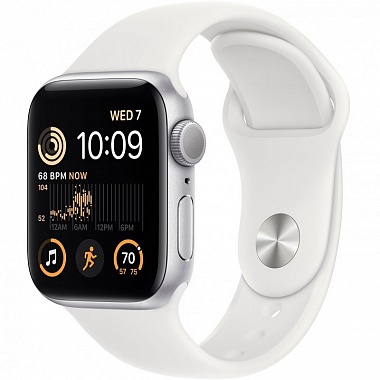 картинка Часы Apple Watch SE2 GPS 40mm Aluminum Case with Sport Band (Белые/Ремешок белый силикон) от Дисконт "Революция цен"