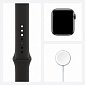 картинка Часы Apple Watch Series 6 GPS 44mm Aluminum Case with Sport Band (Серые/Ремешок черный силикон) от Дисконт "Революция цен"