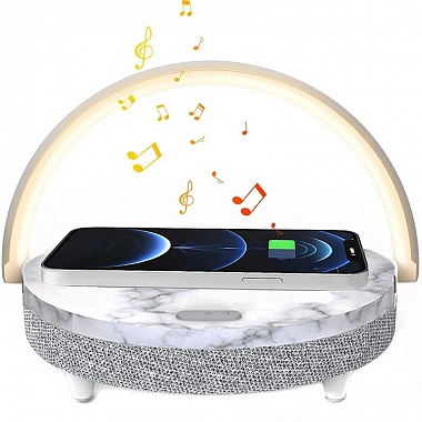 картинка Колонка с функцией беспроводной зарядки EZVALO Wireless Charger Music Lamp (LYYD01) (Белая) от Дисконт "Революция цен"