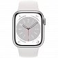 картинка Умные часы Apple Watch Series 8 45mm Aluminium with Sport Band (Белые/Ремешок белый силикон) от Дисконт "Революция цен"